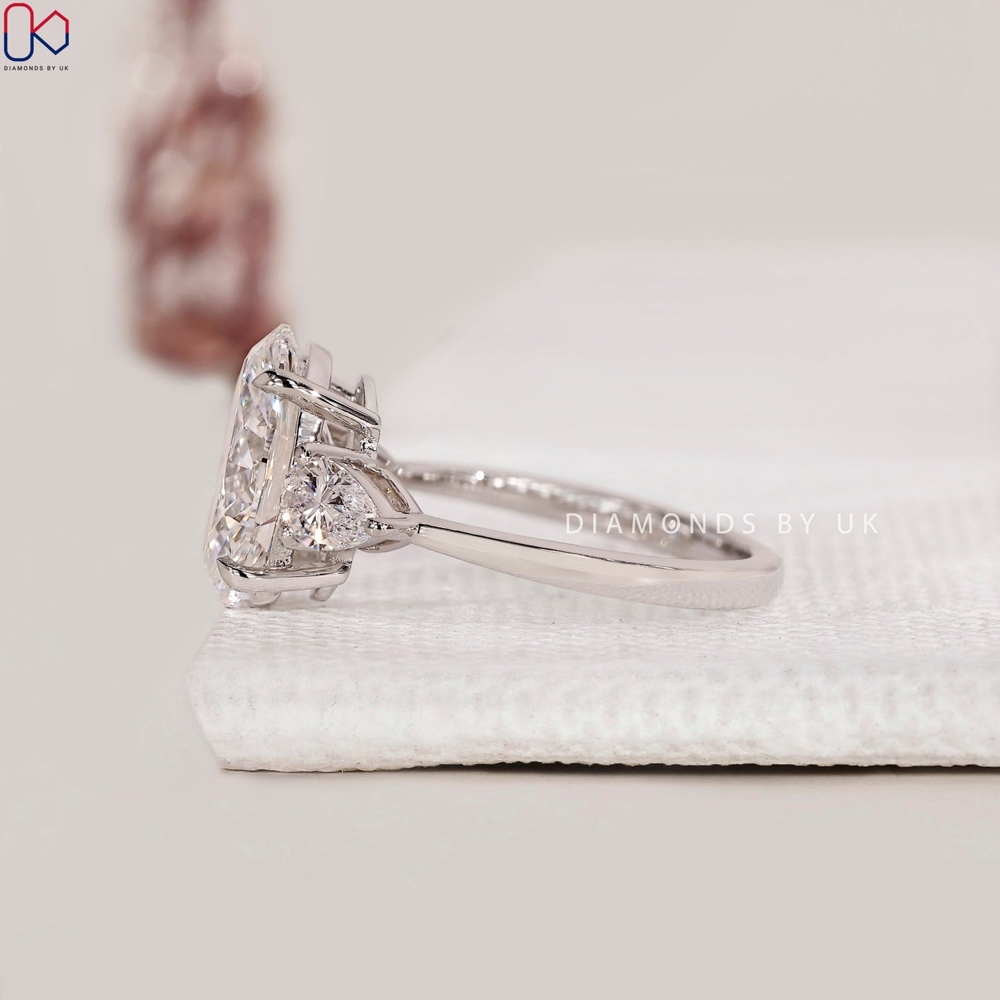 Oval Cut Three Stone Diamond Ring