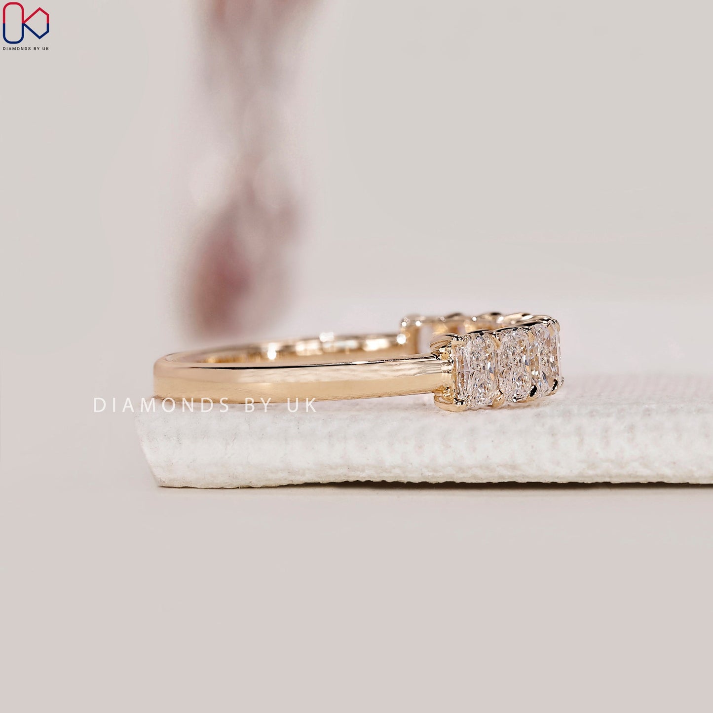 Half Eternity Radiant Cut Diamond Band
