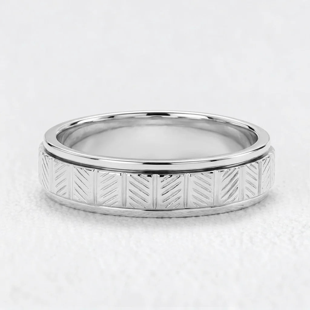 Orion's Forge | Herringbone Textured Men's Band