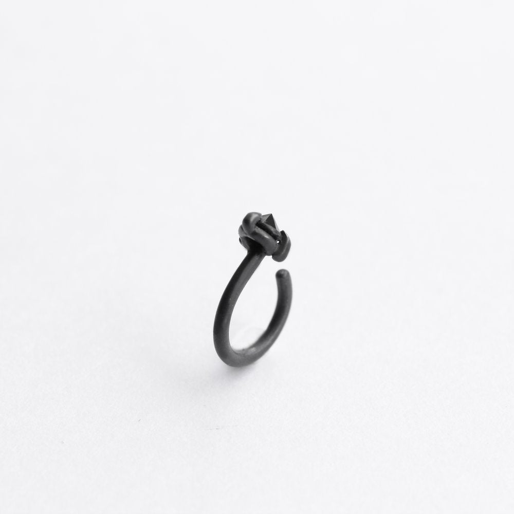 DIAMOND THORN OXIDIZED EARRING