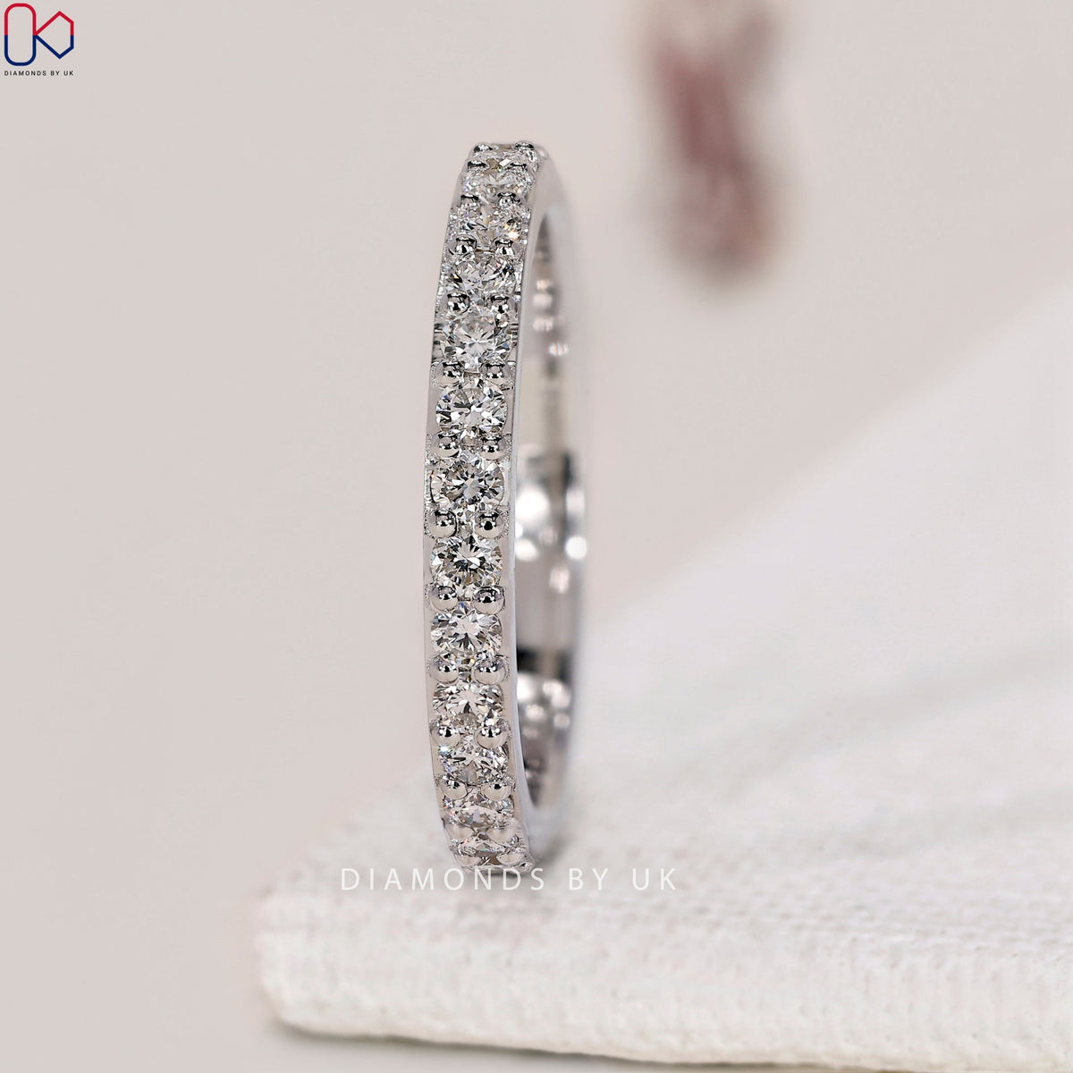 Round Diamond Half Eternity Band