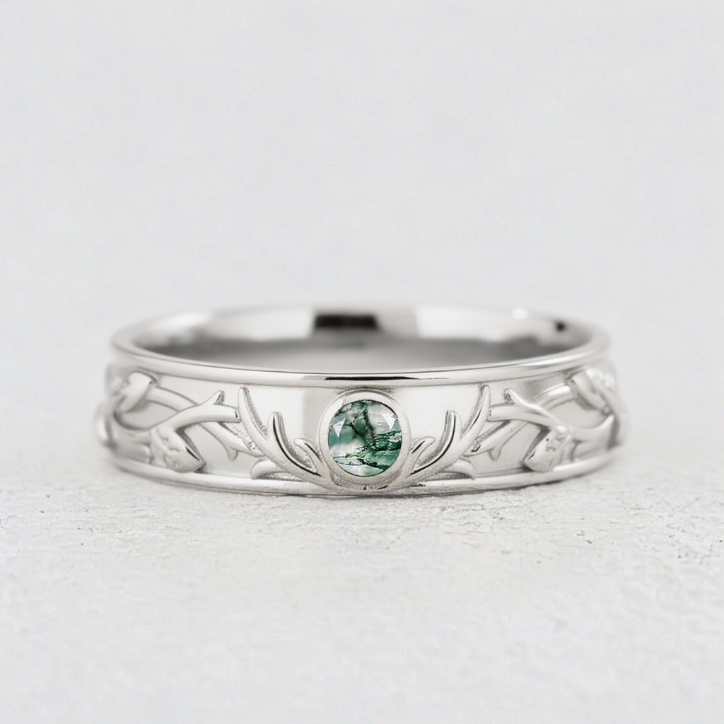 Cernunnos’ Antler | Moss Agate Men‘s Band