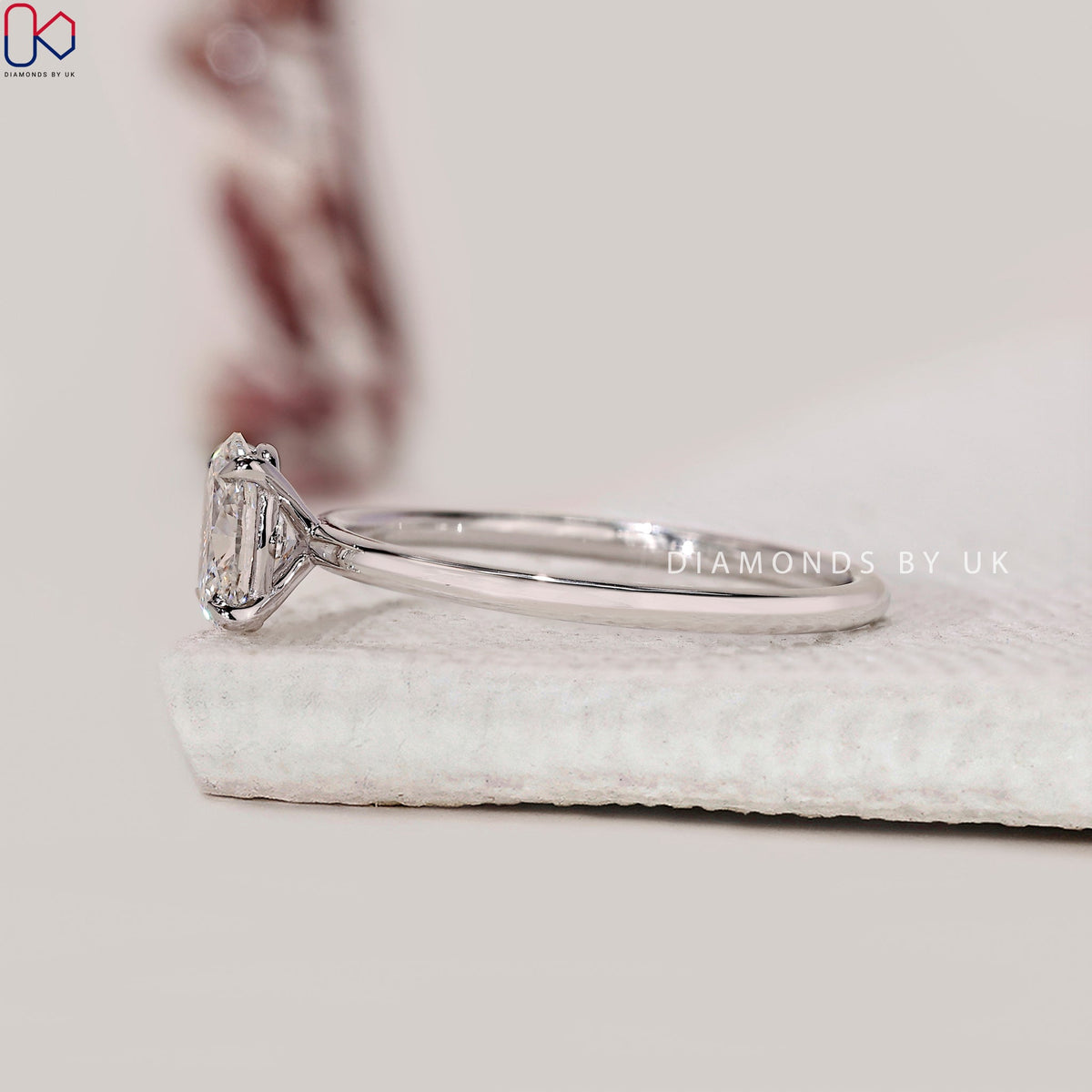 Oval Solitaire Engagement Ring In Prong Setting