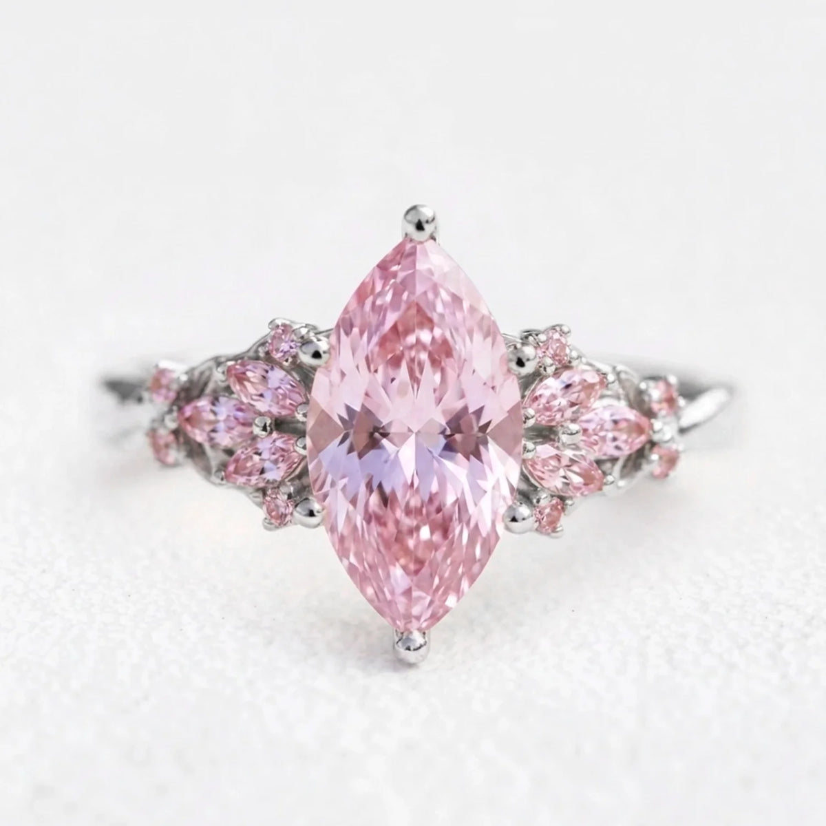 Valentina‘s Pavilion | 2CT Marquise Pink Sapphire Vintage Engagement Ring
