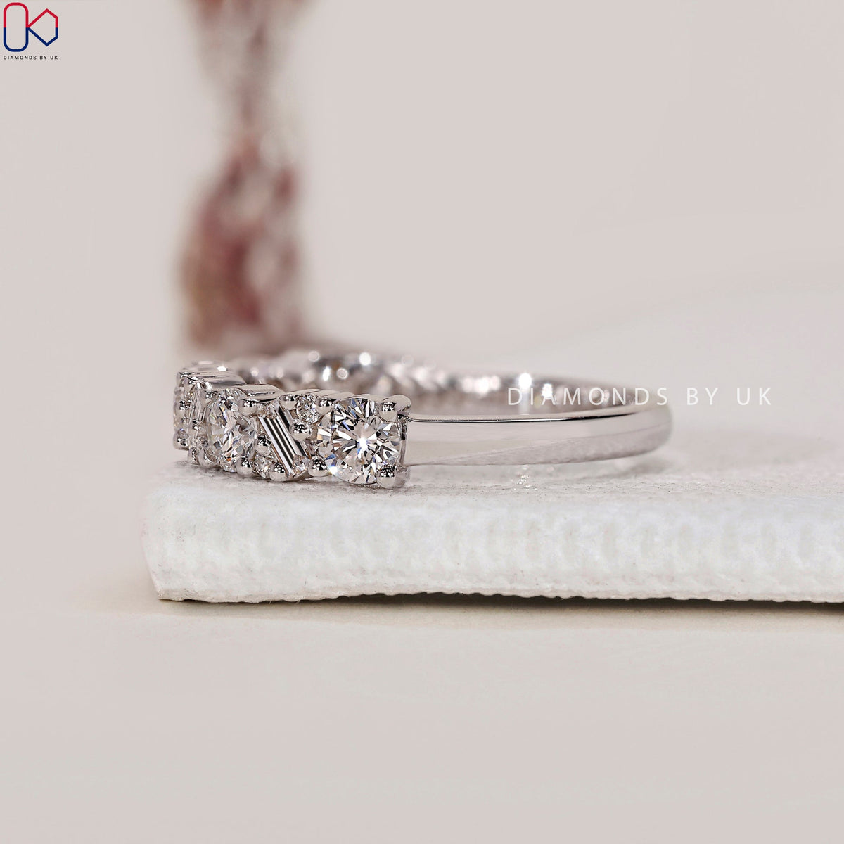 Half Eternity Band - Baguette And Round Diamond