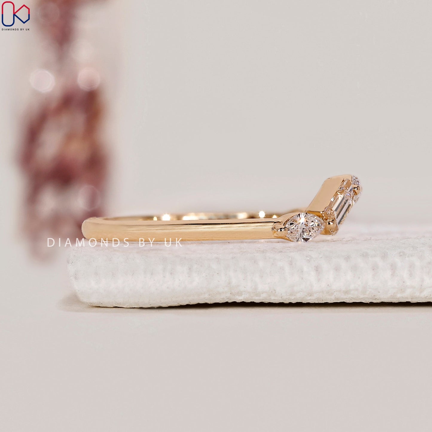 Marquise And Baguette Shared Prong Wedding Band