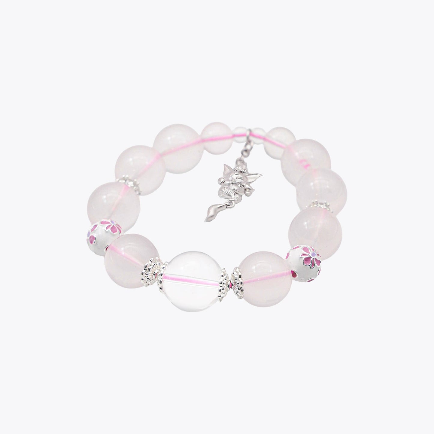 Nine-Tailed Frostbone – Veil-Weaver Crystal Bracelet