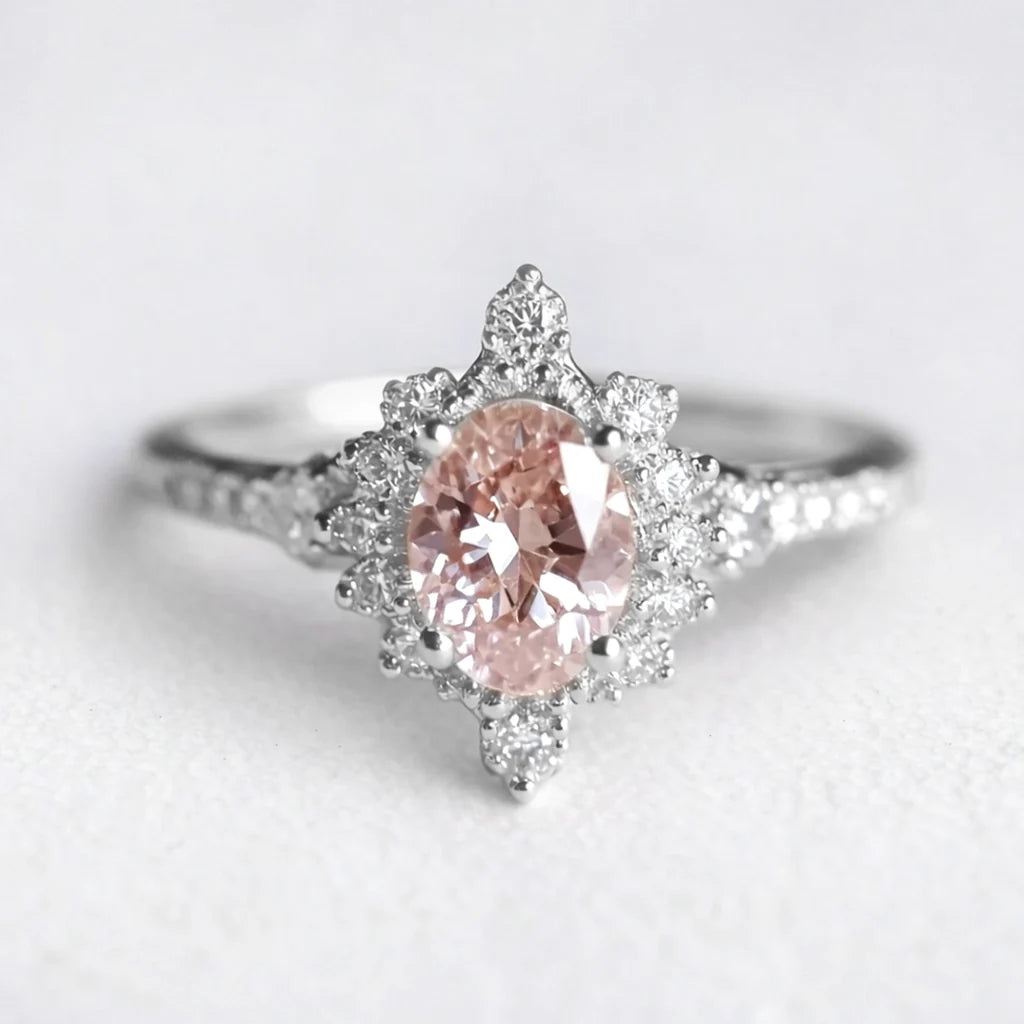 Lily’s Mist | Rose Quartz Engagement Ring