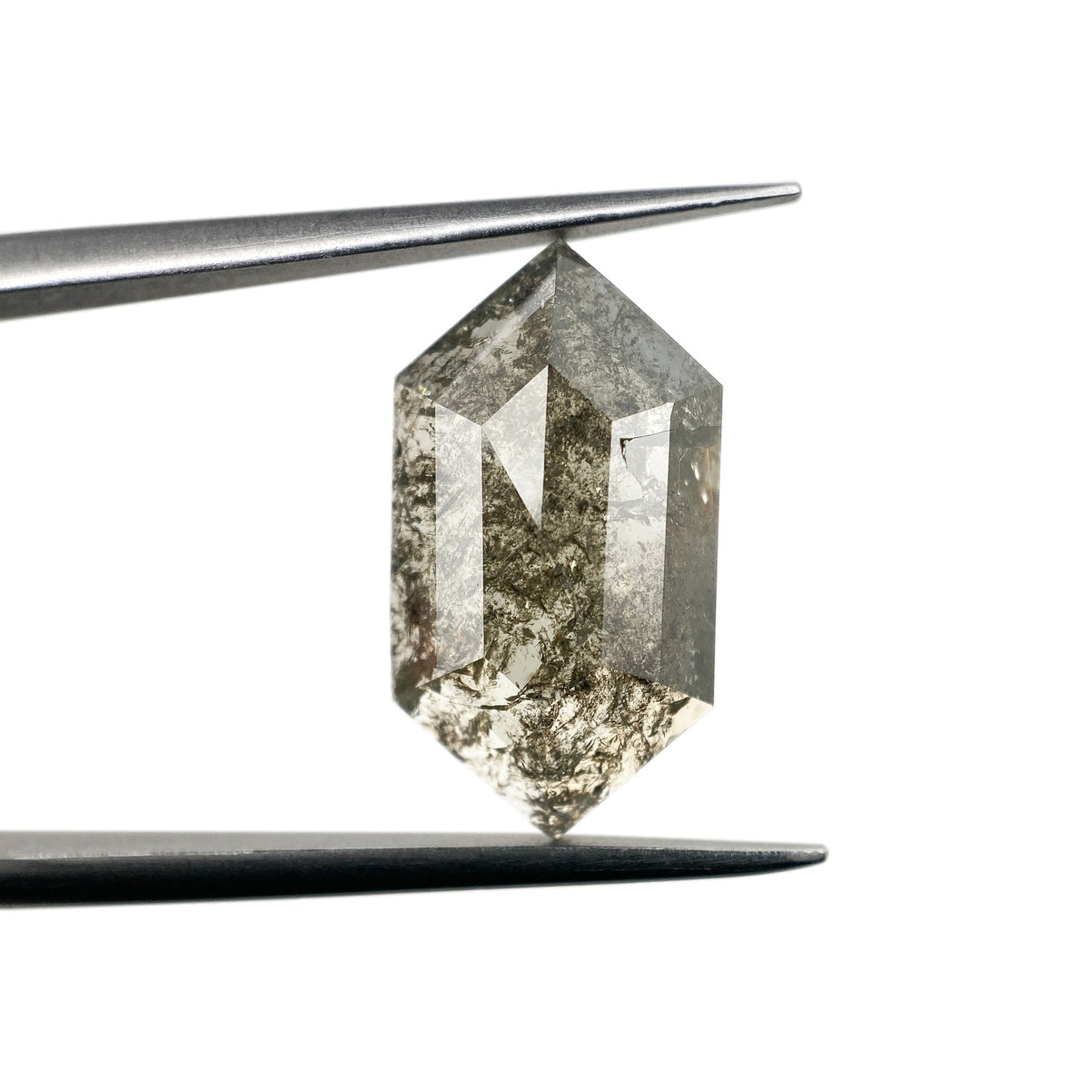 4.05ct | Salt & Pepper Hexagon Shape Rose Cut Diamond