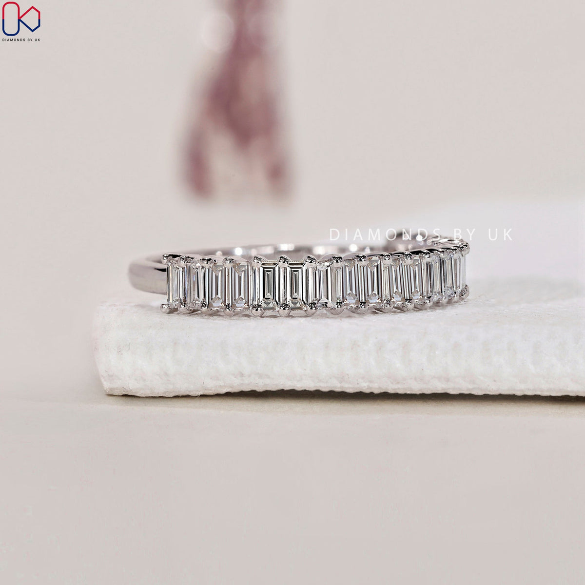Baguette Wedding Band - Half Eternity