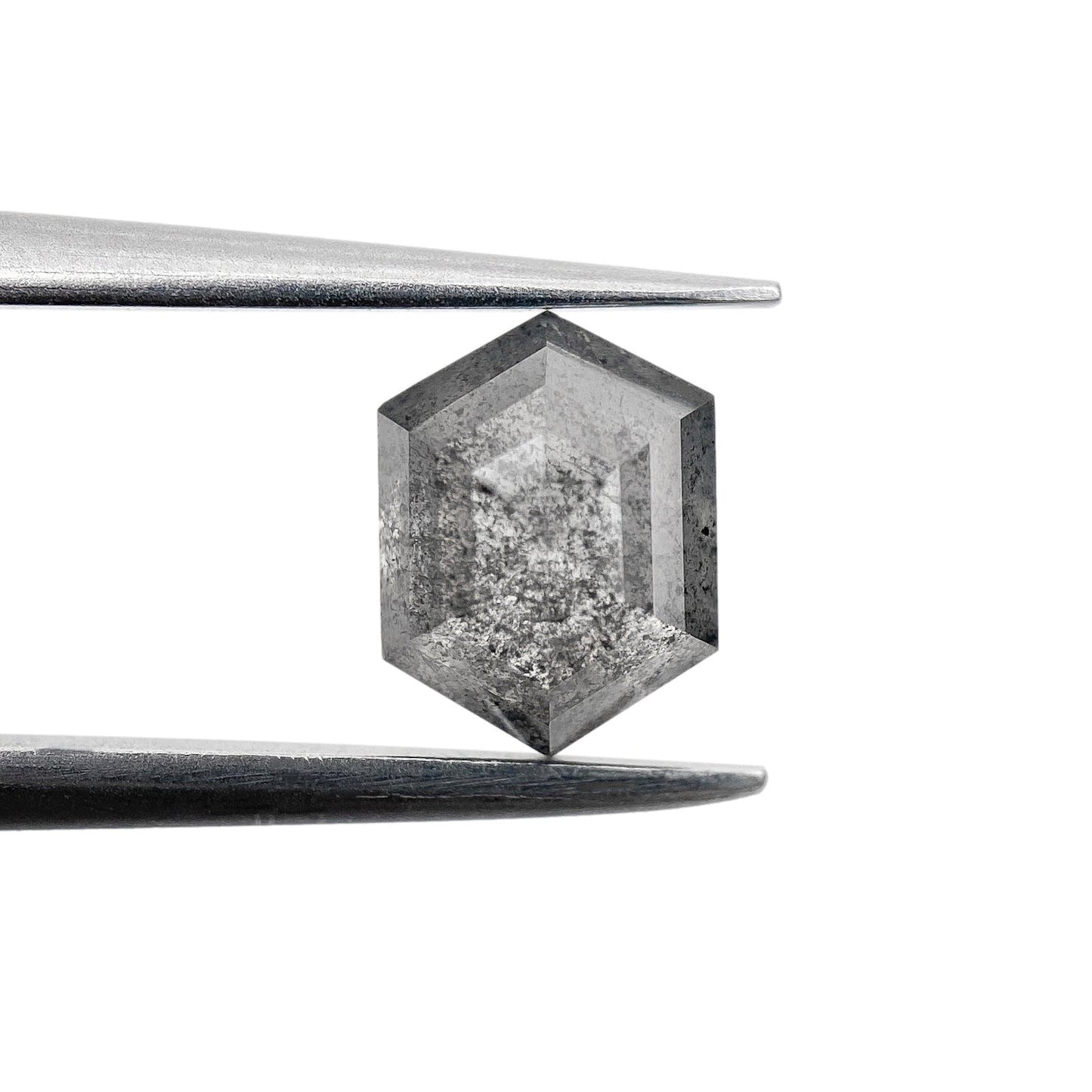 1.25ct | Salt & Pepper Hexagon Shape Rose Cut Diamond