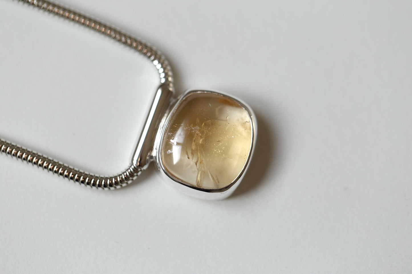 RECTANGULAR CITRINE NECKLACE