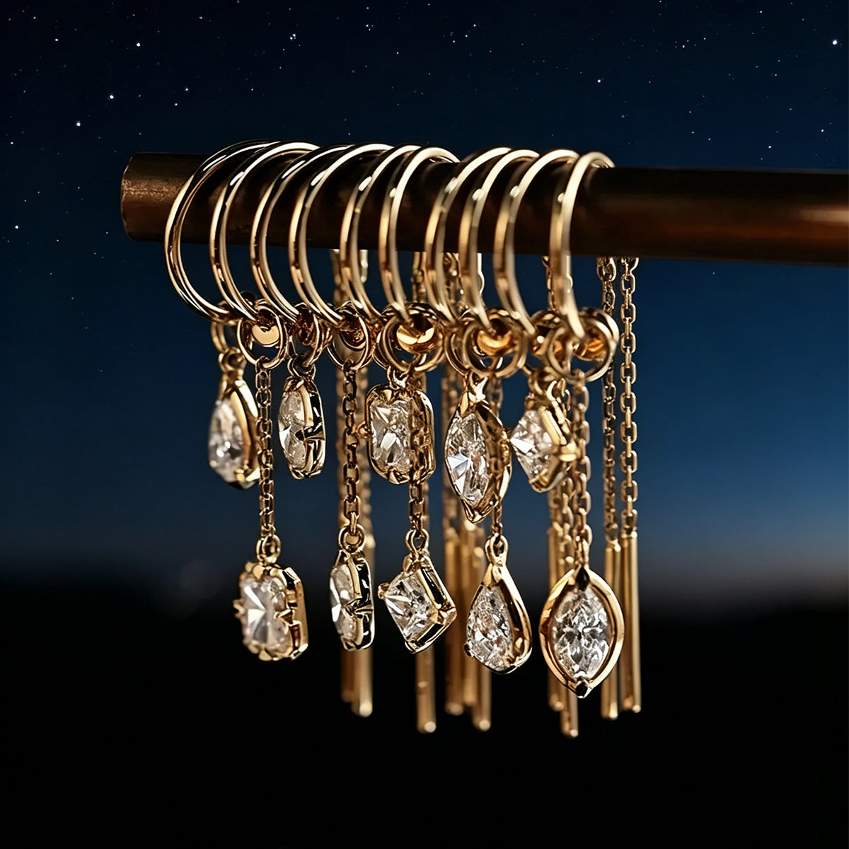 Lab grown Diamonds Hoop Earrings Set