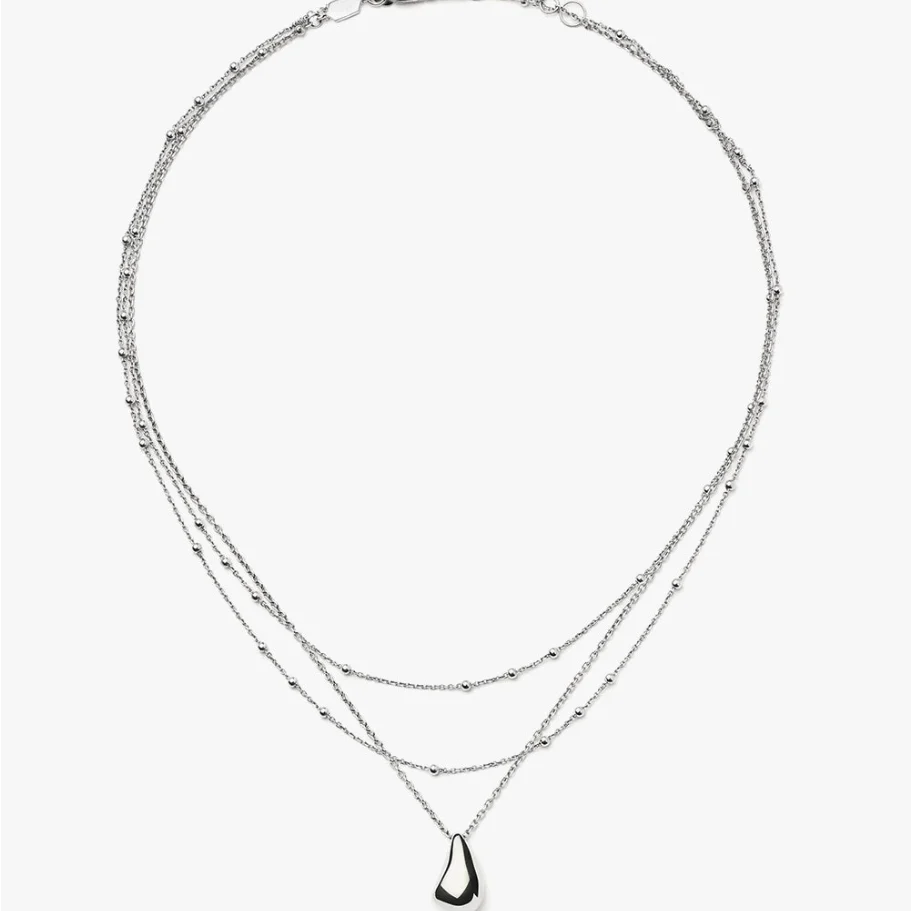 Savi Droplet Pendant & Double Necklace Set | Sterling Silver