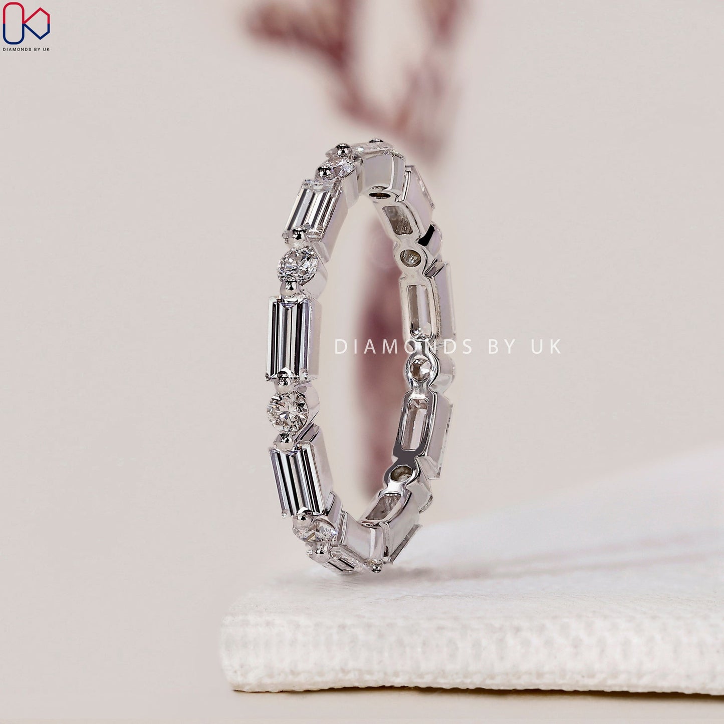 White Gold Diamond Wedding Band – Eternity Band