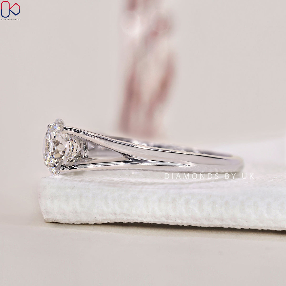 Split Shank Engagement Ring - Round Diamond