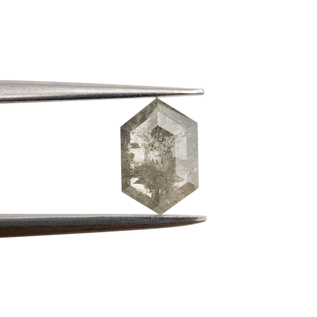 1.16ct | Salt & Pepper Hexagon Shape Rose Cut Diamond
