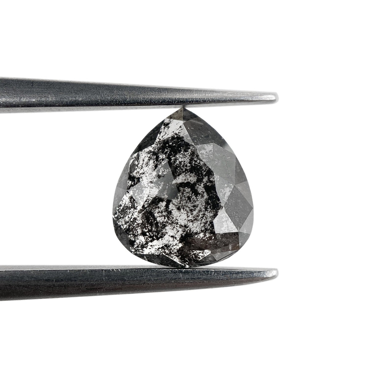 1.05ct | Salt & Pepper Pear Shape Rose Cut Diamond