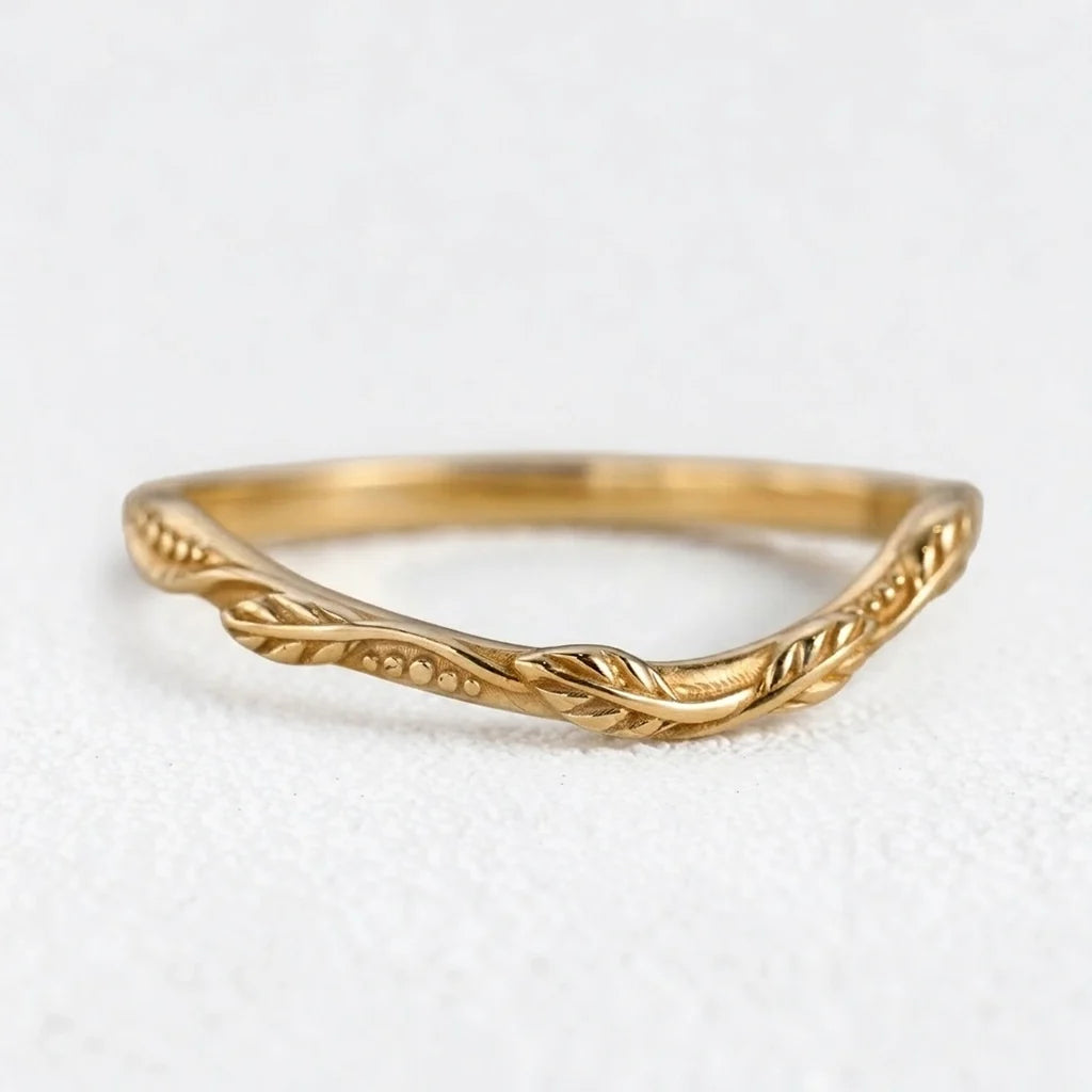 Josephine‘s Tangle | Sandblasted Branch & Curved Vine Couple Wedding Set
