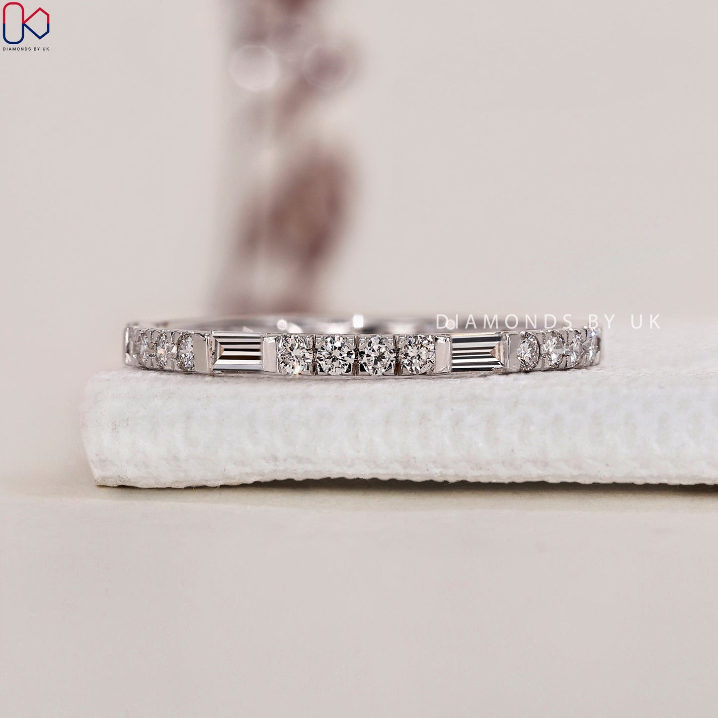 White Gold Wedding Band – Eternity Design