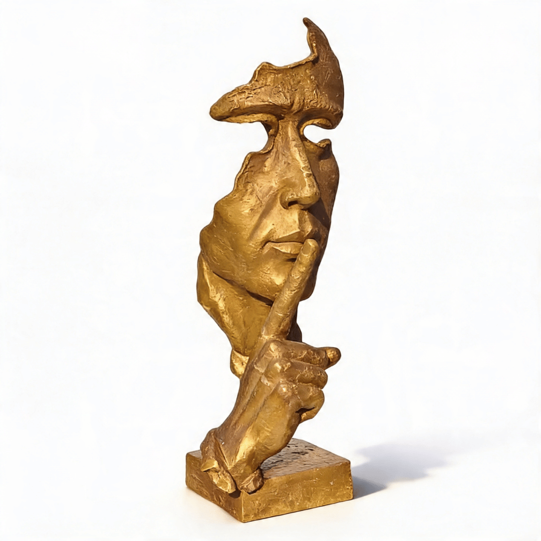THE SILENCE | Abstract Bronze Face Sculpture