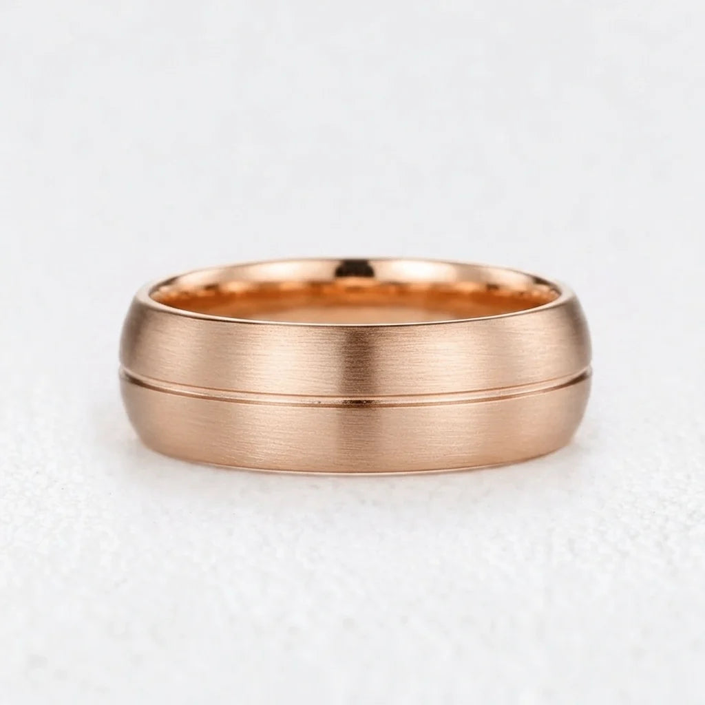 Atlas Vaulted | Architectural Brushed Men's Wedding Band