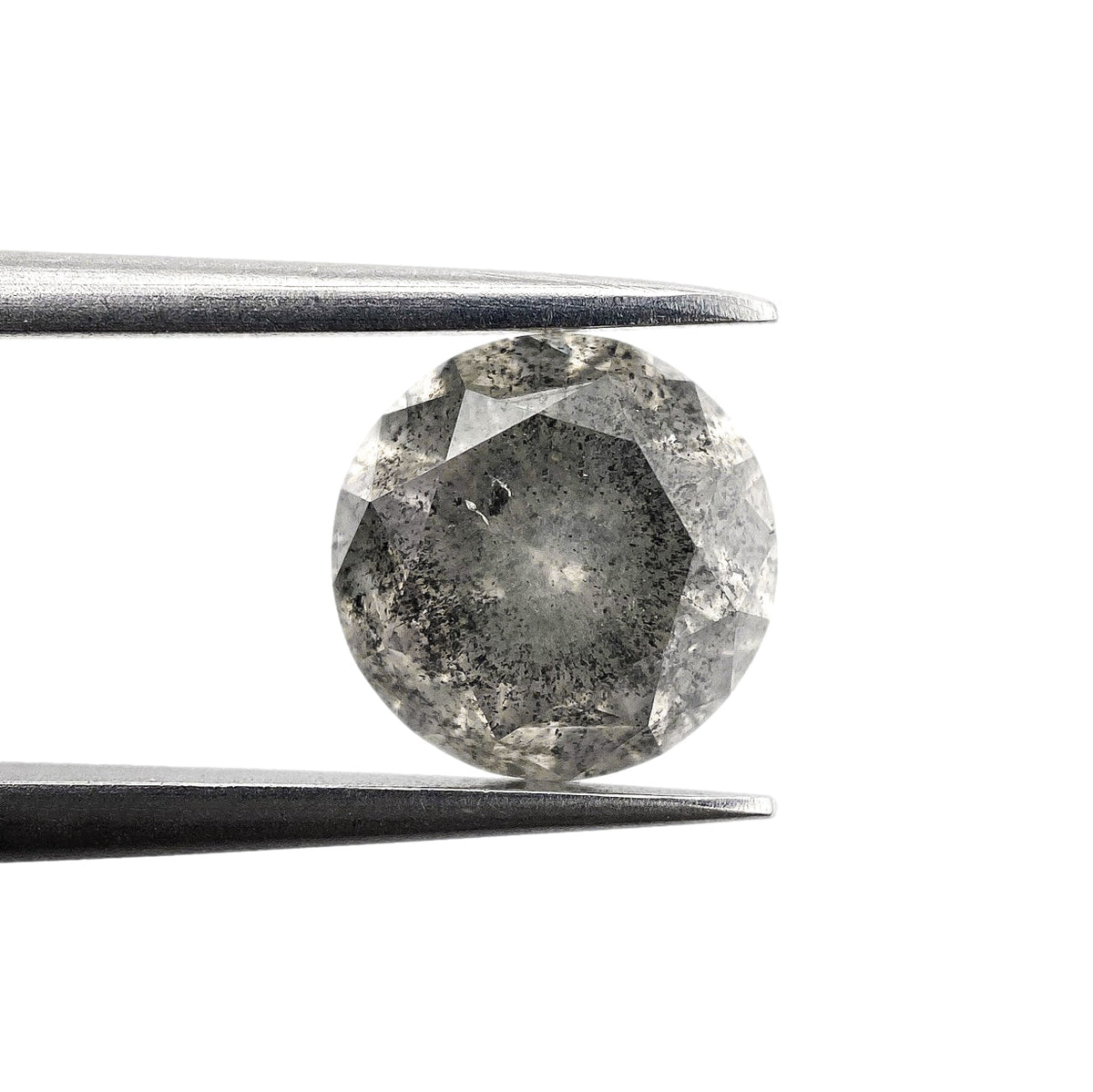 2.31ct | Salt & Pepper Round Shape Brilliant Cut Diamond