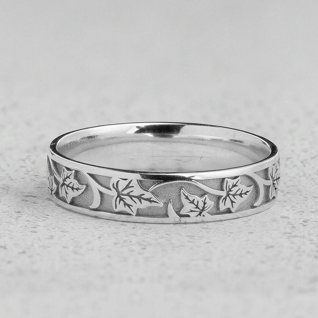Sylvie’s Wedding Pair | His Ivy Band & Her Diamond Ring