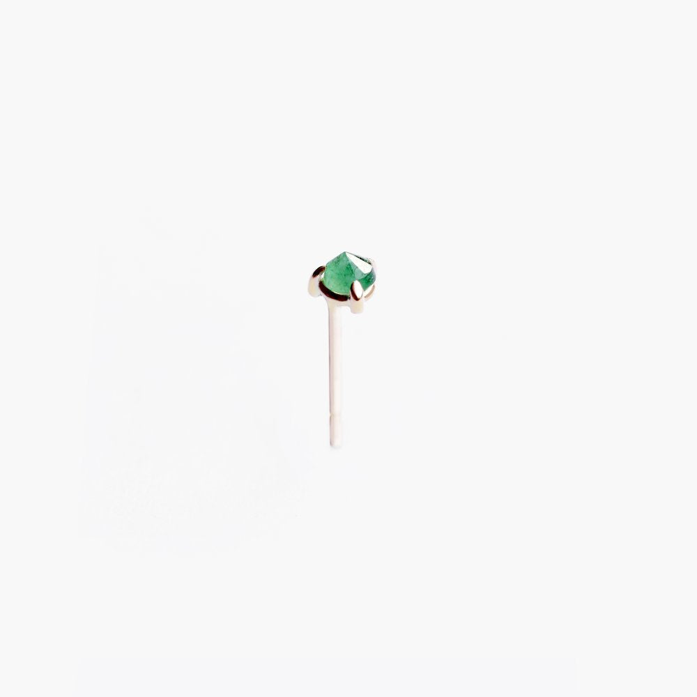 VERDANT EMERALD GOLD STUD EARRING