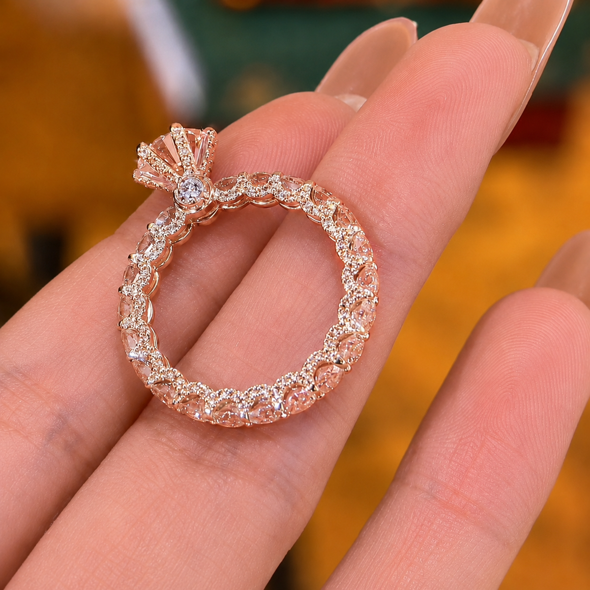 Royal Crown Round Cut 2.0ct Scalloped Pavé Engagement Ring In Sterling Silver