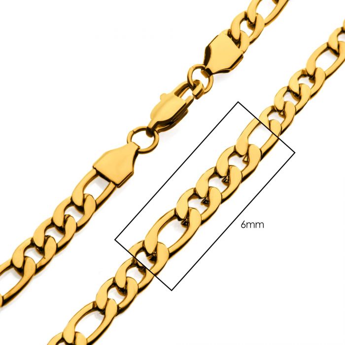 18K Gold IP Figaro Chain