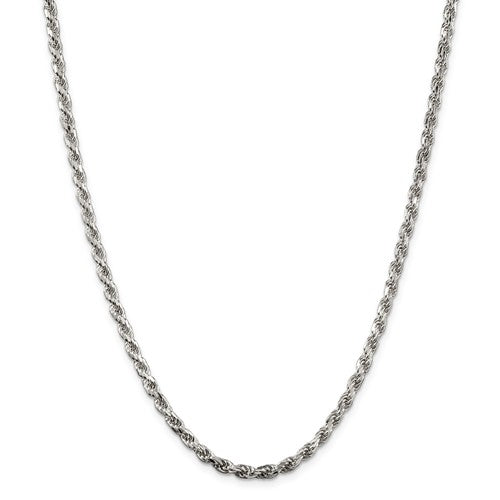 Sterling Silver 3.5mm Diamond-Cut Rope Chain