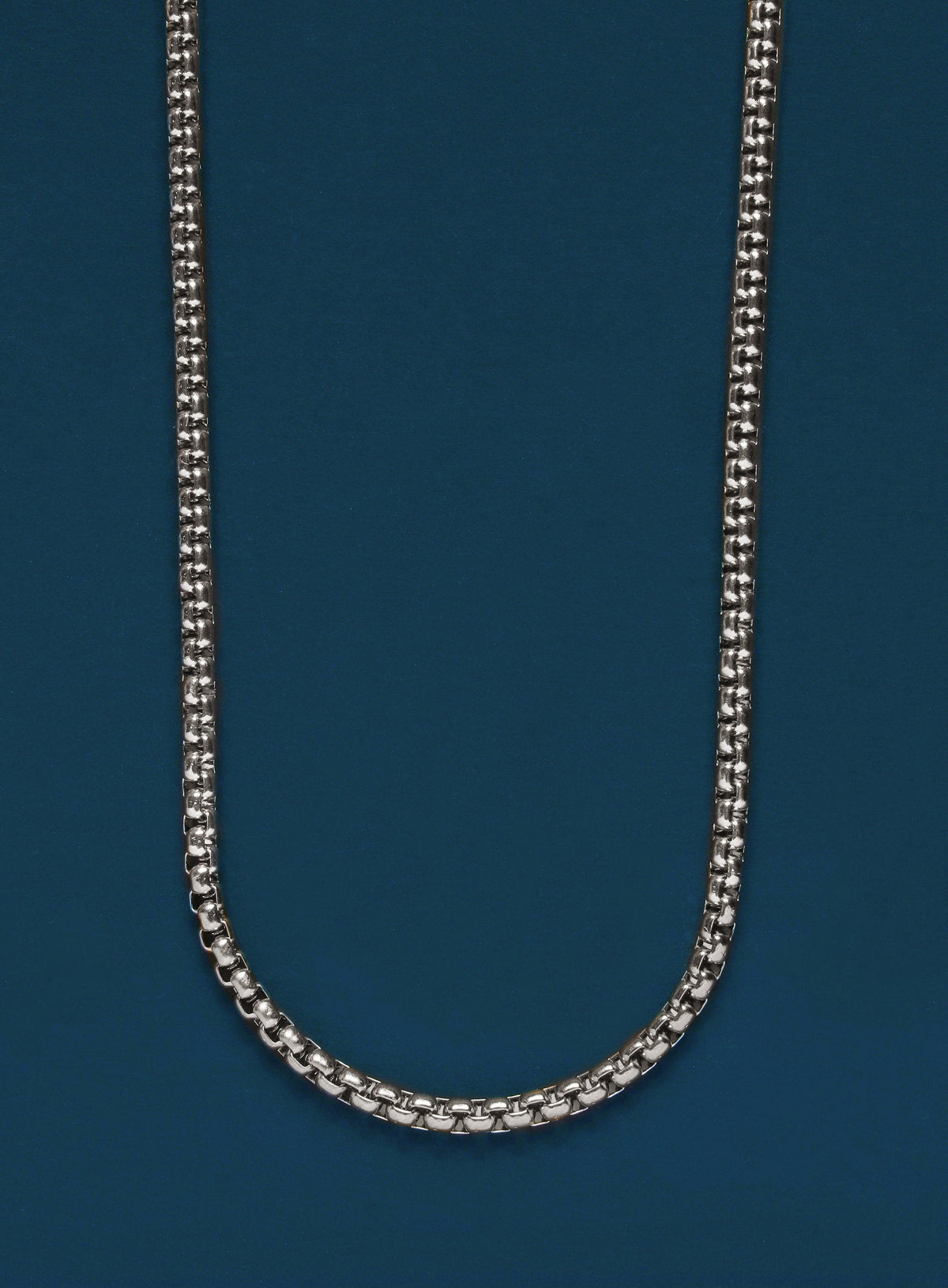 3mm Stainless Steel Round Box Chain Necklace