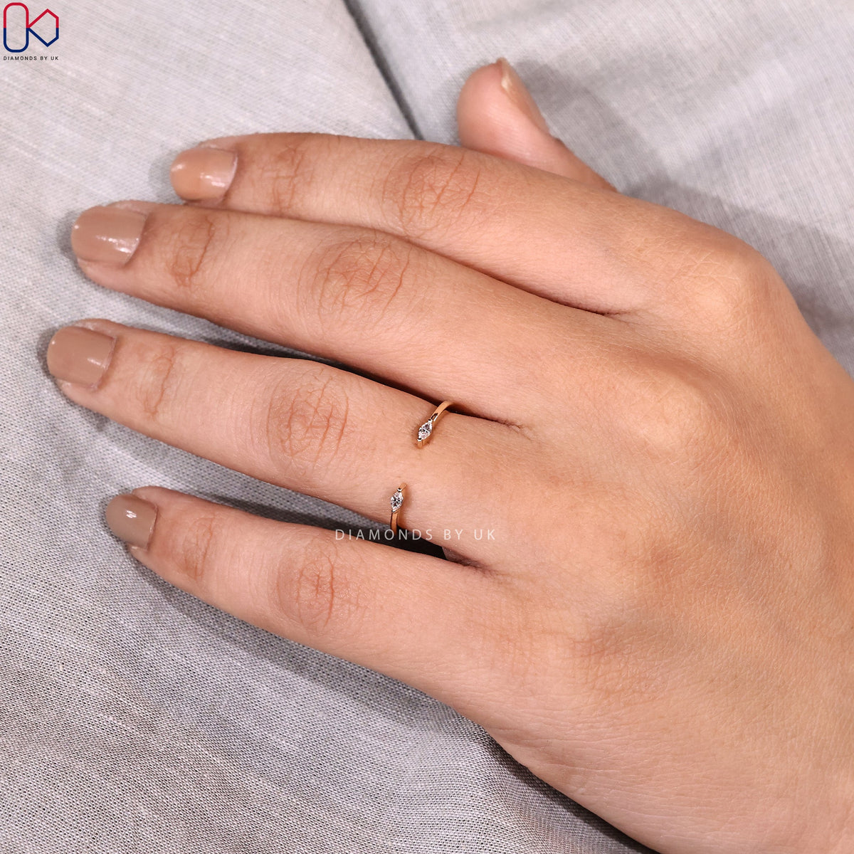 Open Gap Marquise Diamond Band