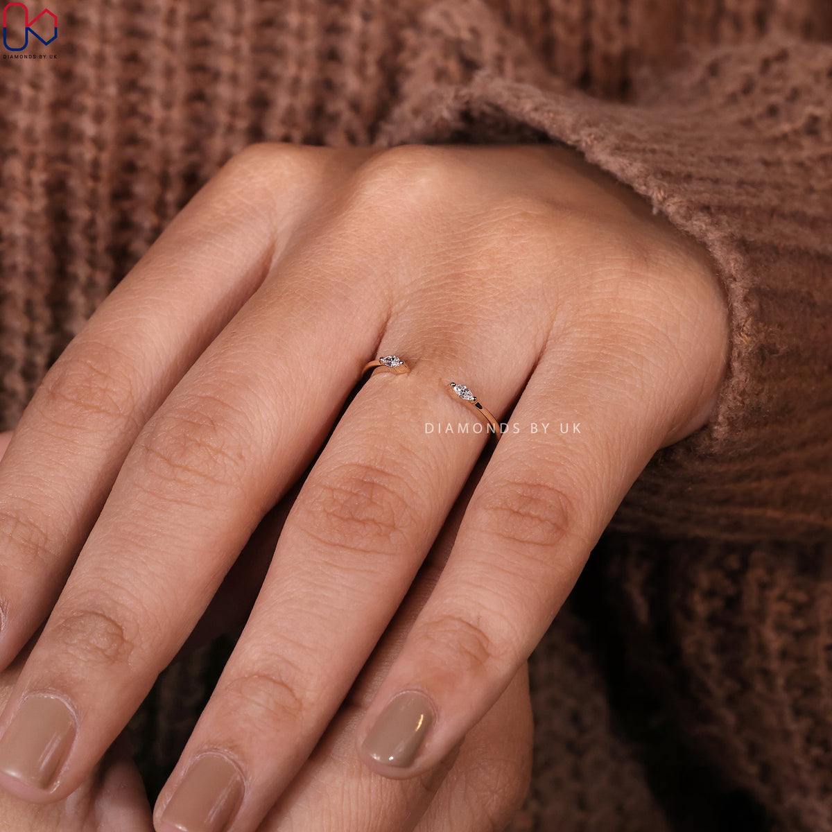 Open Gap Marquise Diamond Band