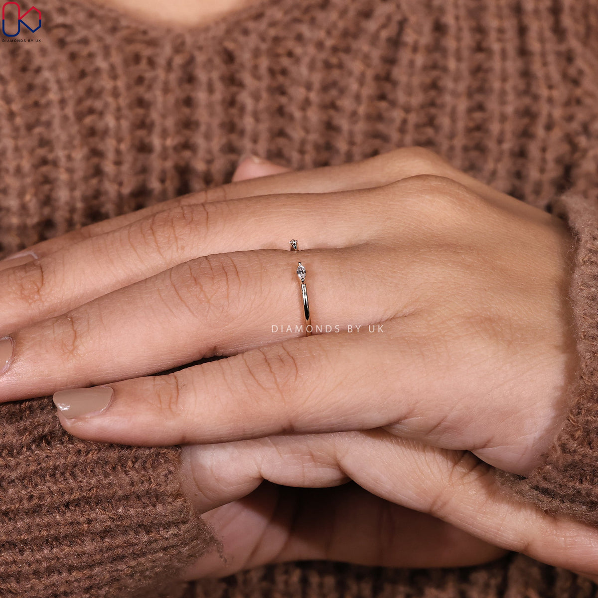 Open Gap Marquise Diamond Band