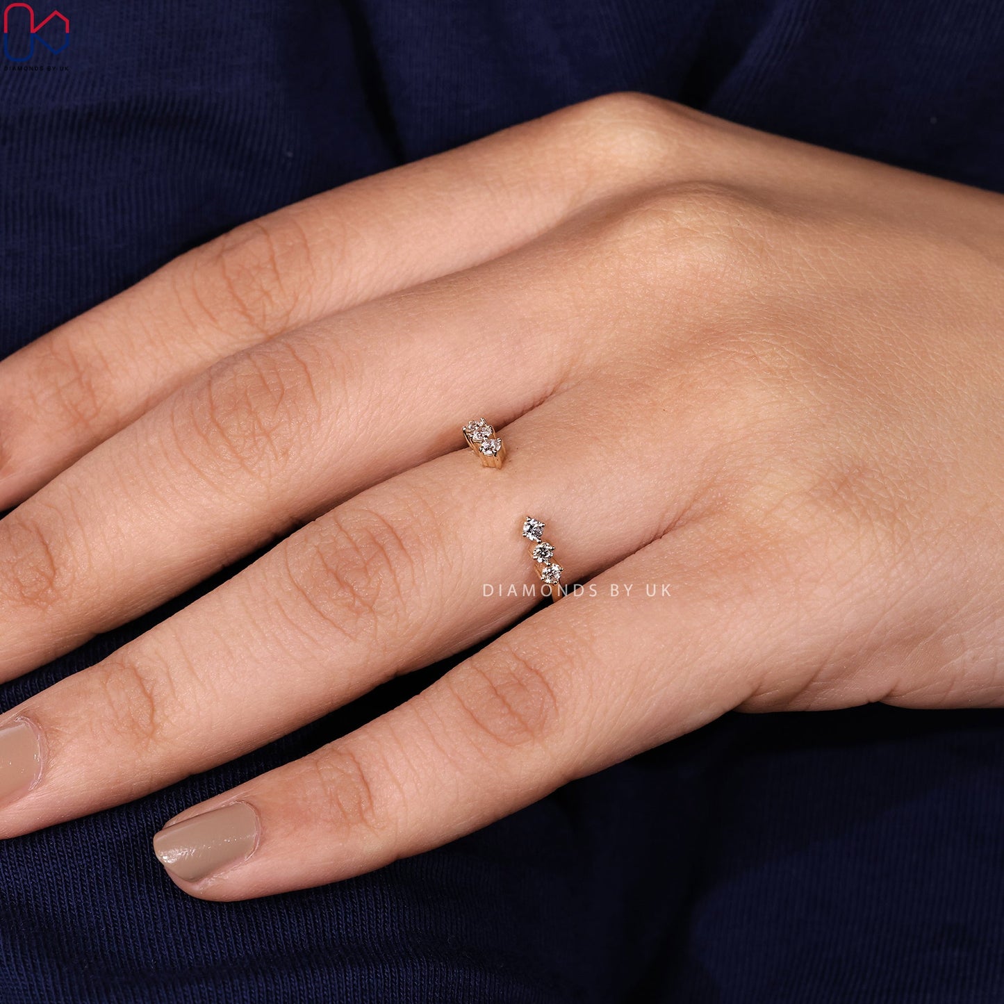 Open Gap Wedding Band In Yellow Gold