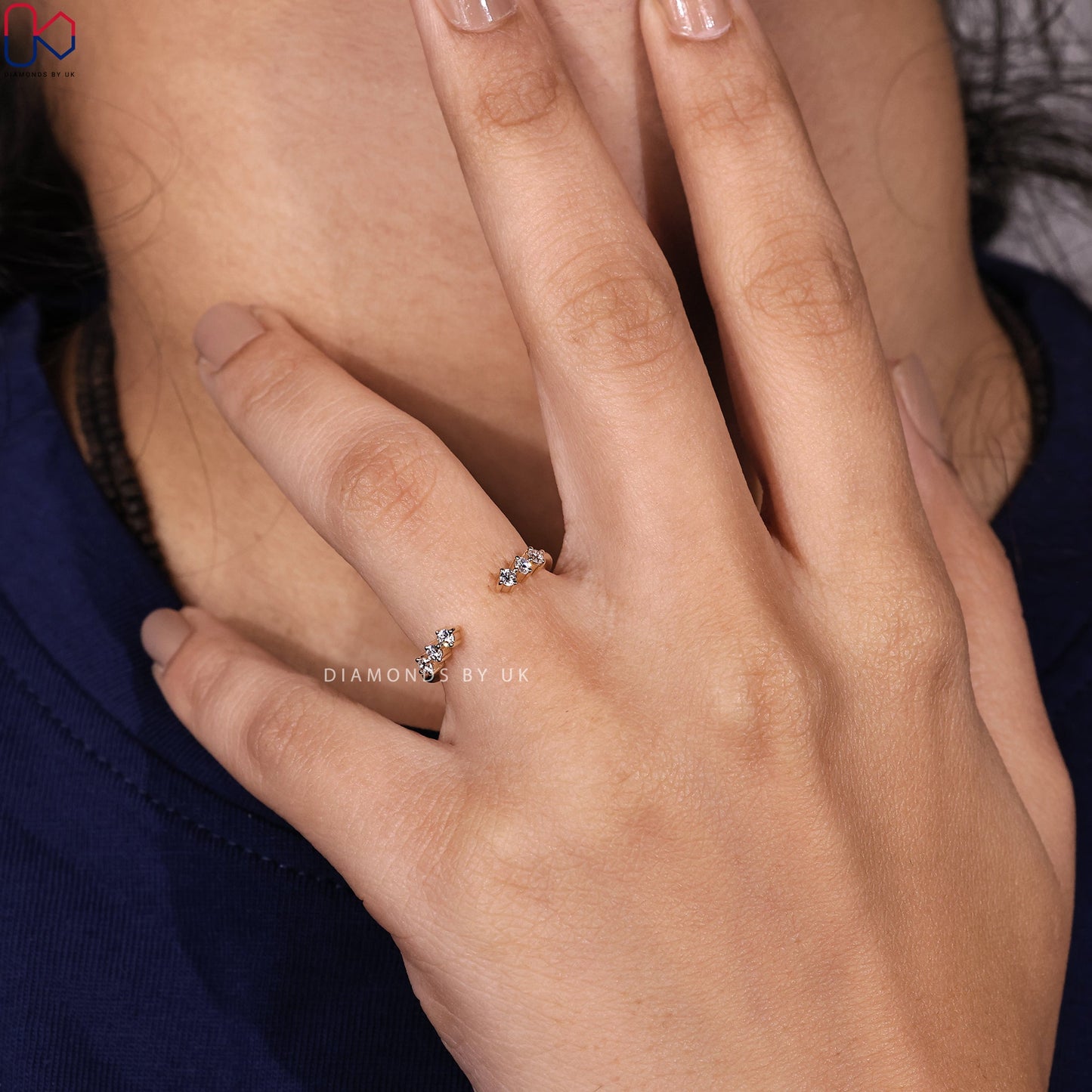 Open Gap Wedding Band In Yellow Gold