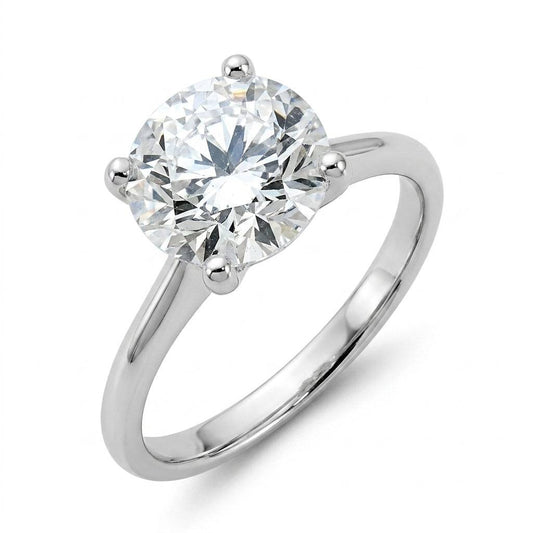 4 Carat Round Lab Grown Diamond Engagement Ring | 14K Two-Tone Gold - 5.25