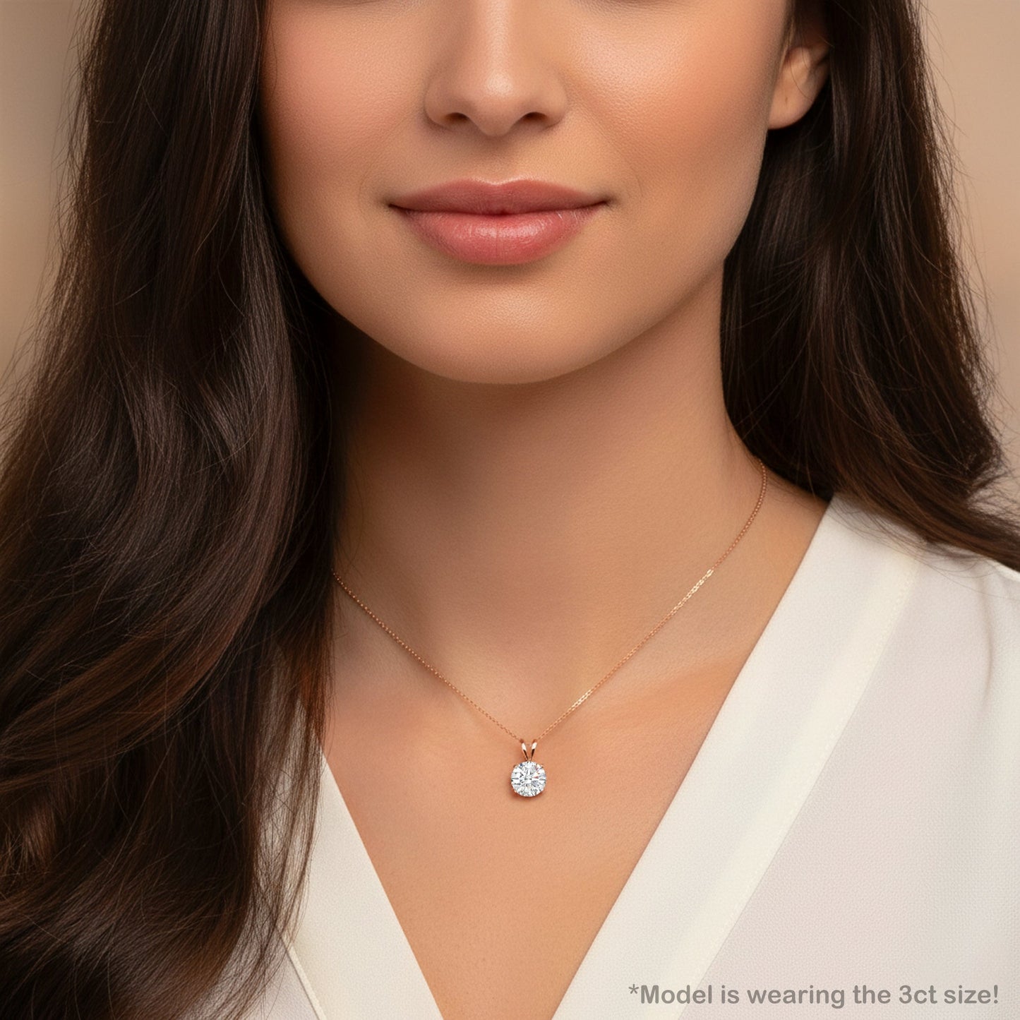 Lab Grown Diamond Solitaire Pendant 14K Gold Diamond Necklace IGI Certified 4 Prong Dainty Minimalist Pendant Perfect Gift