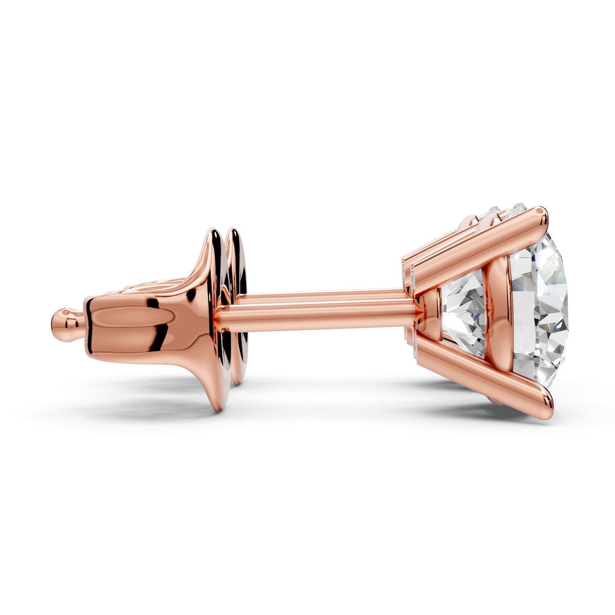 Diamond Earring Studs 14k Solid Gold Lab Grown 4 Prong Diamond Earrings For Women VS1 Clarity IGI Certified