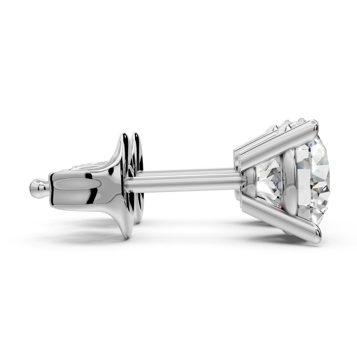 Diamond Earring Studs 14k Solid Gold Lab Grown 4 Prong Diamond Earrings For Women VS1 Clarity IGI Certified