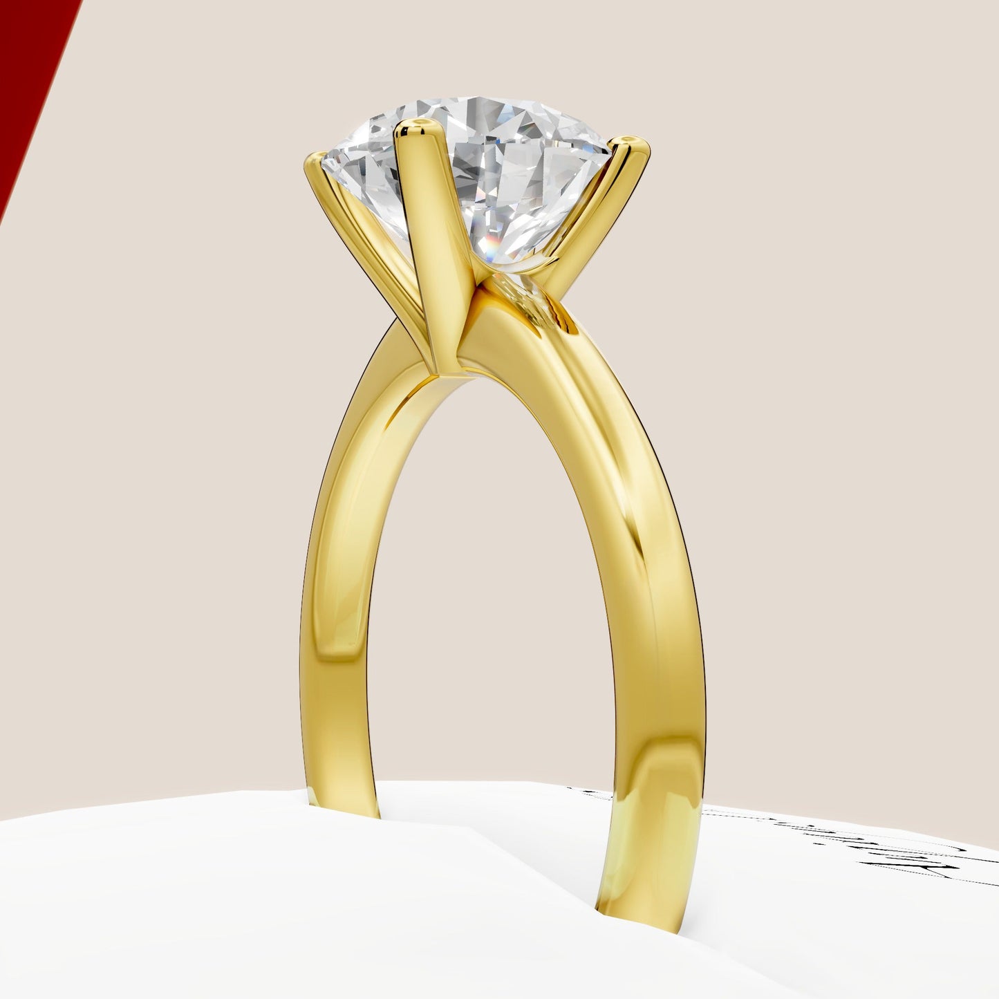 1 Carat Round Cut Lab Grown Diamond Solitaire Engagement Minimalist Ring 4 Prong Ring