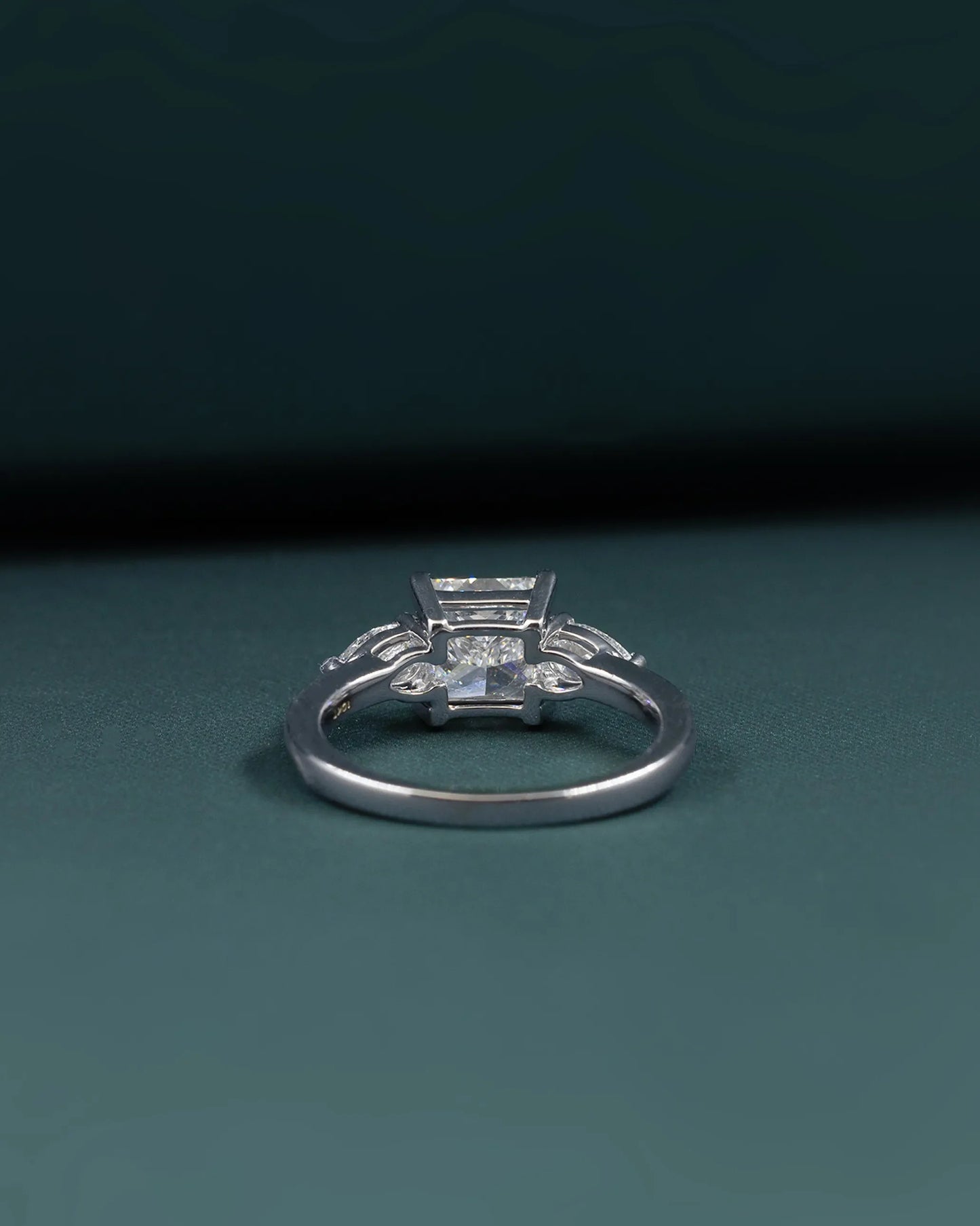 2.81 CTW Three Stone Princess & Pear Cut Lab-Grown Diamond Engagement Ring