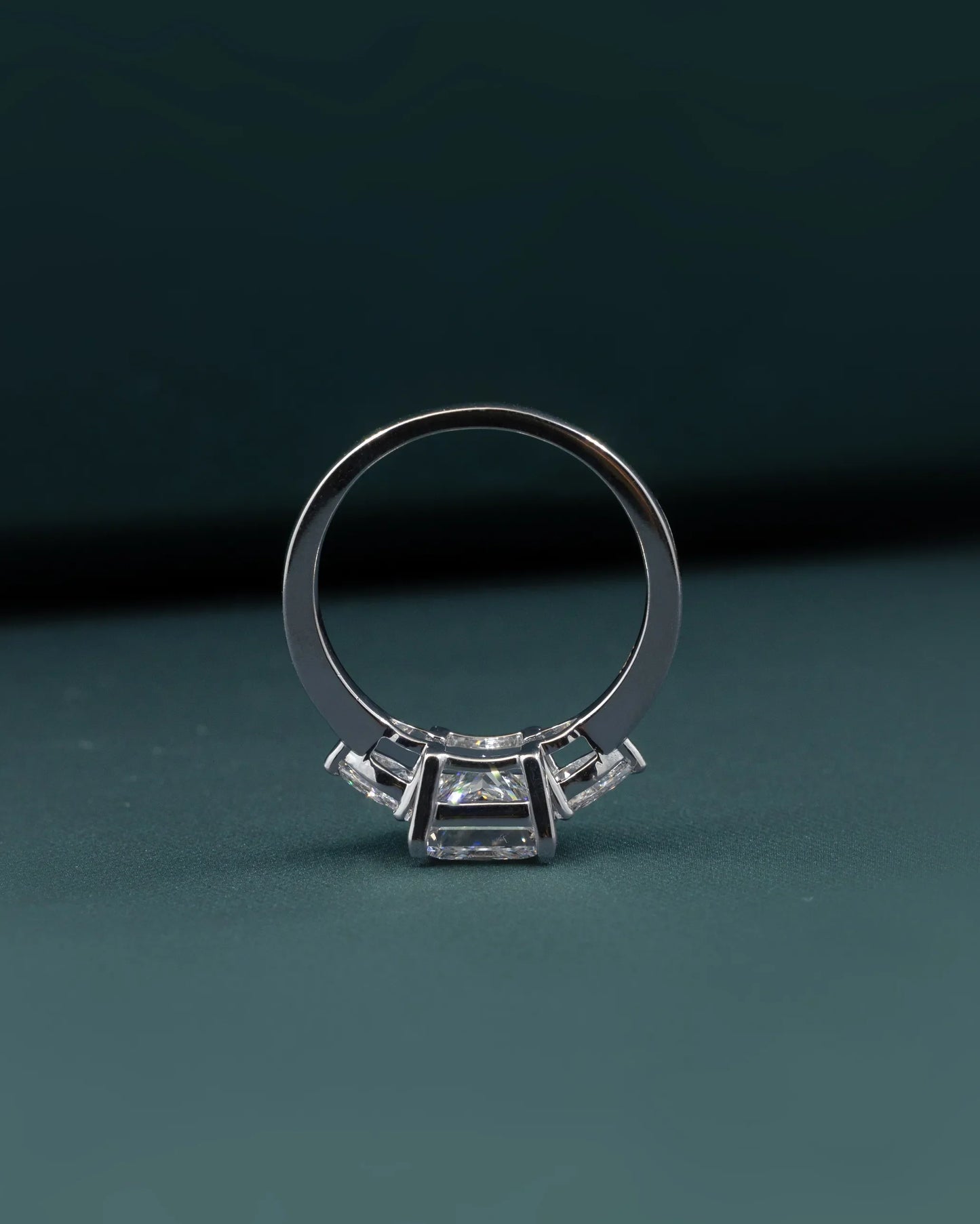 2.81 CTW Three Stone Princess & Pear Cut Lab-Grown Diamond Engagement Ring