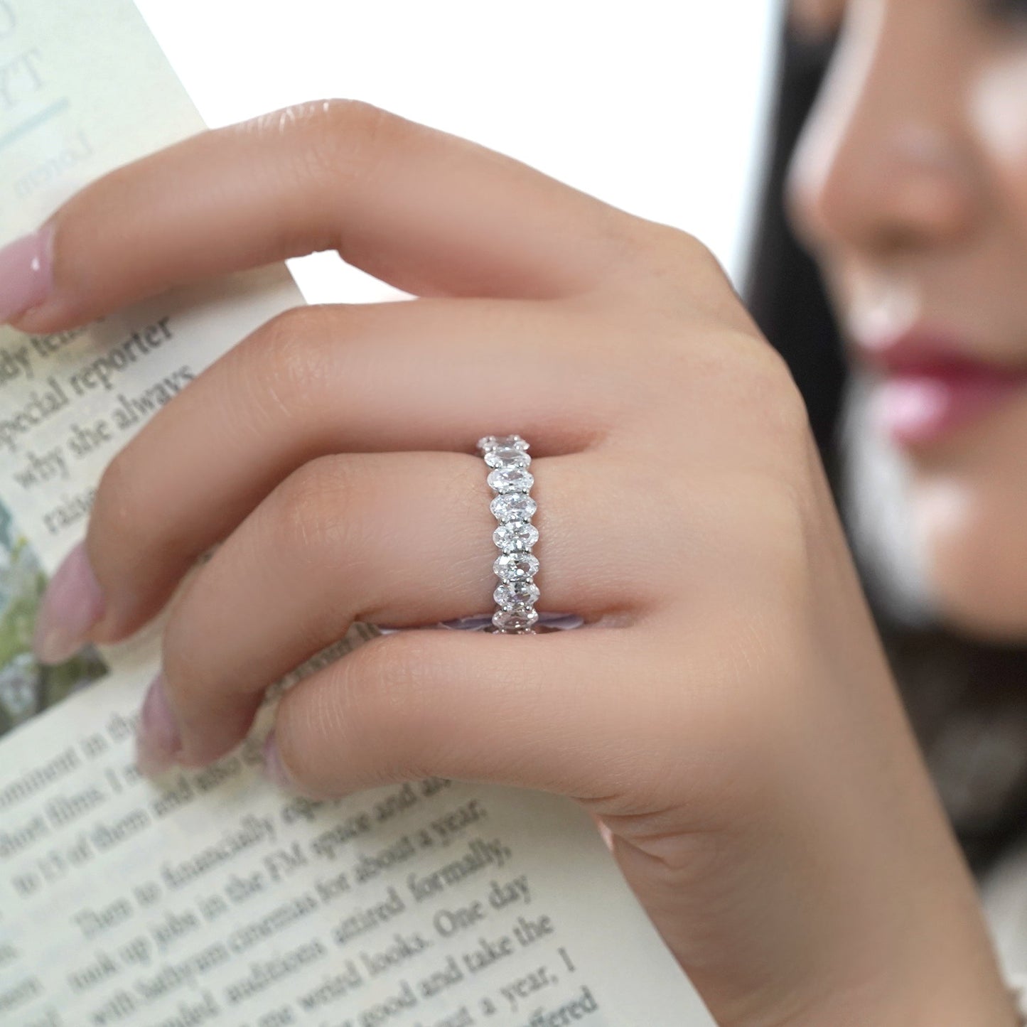 Moissanite Eternity Classic Prong Style Wedding Ring