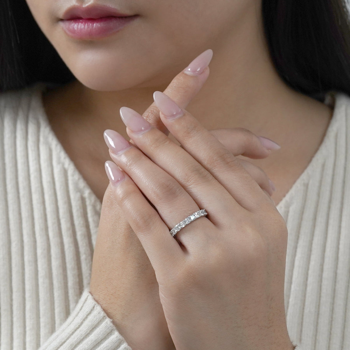 Moissanite Eternity Classic Prong Style Wedding Ring