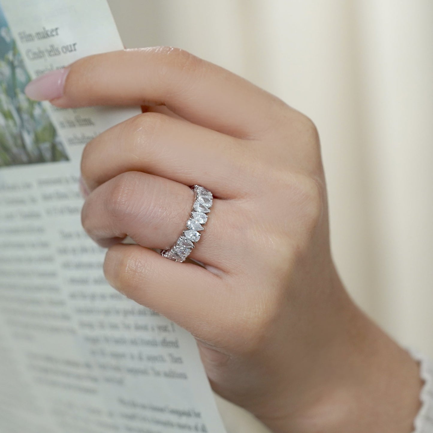 Moissanite Eternity Classic Prong Style Wedding Ring