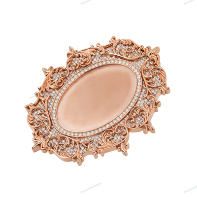 Moissanite Silver Rose Gold Memory Photo Pendant for Unisex