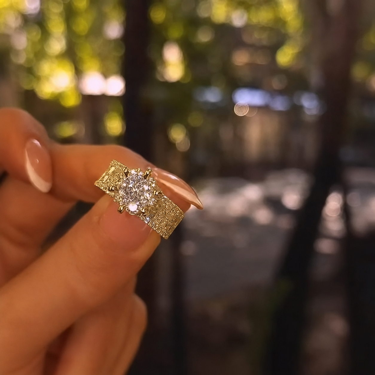Bold Statement Round Cut 2.5ct Cigar Band Engagement Ring In Sterling Silver